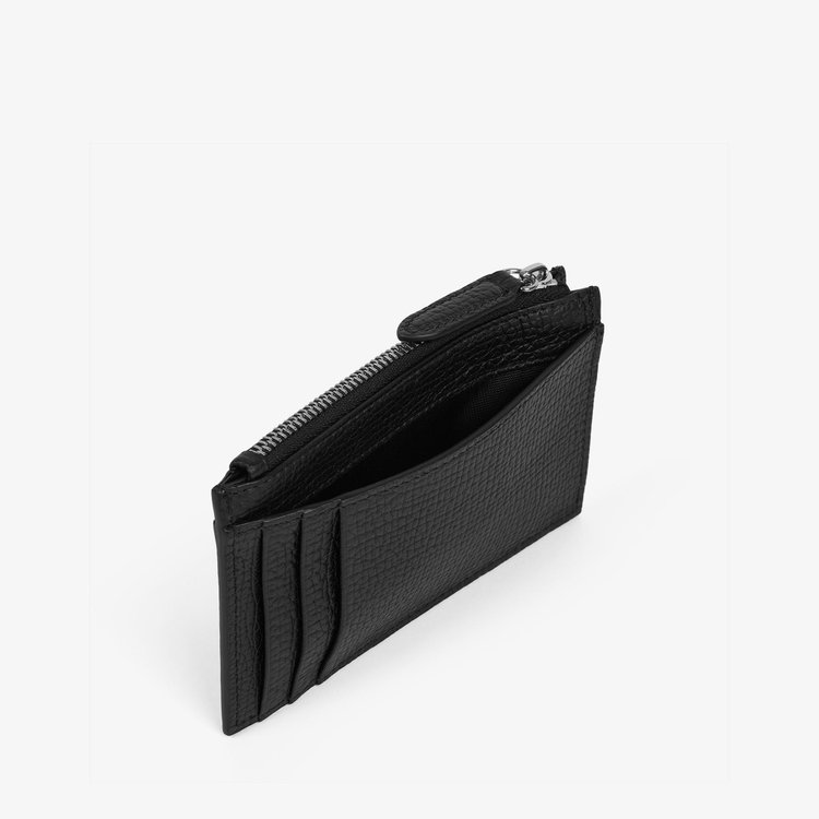 Smythson 8 Card Slot Coin Purse in Ludlow BLACK