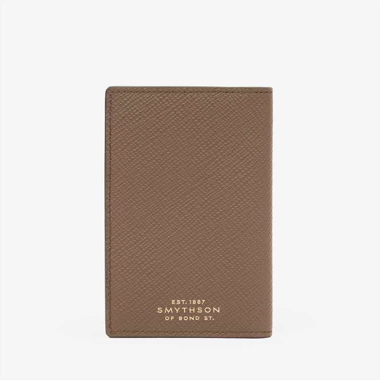Smythson Panama 6CC Folded Card Holder FAWN