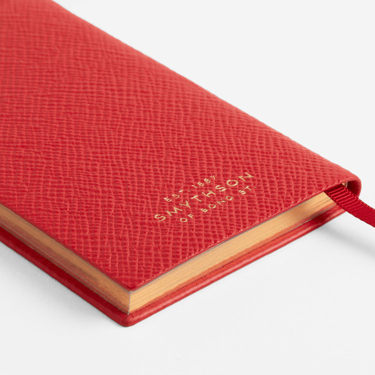 Smythson 【予約】2027 Wafer Weekly Diary in Pastegrain SCARLET RED