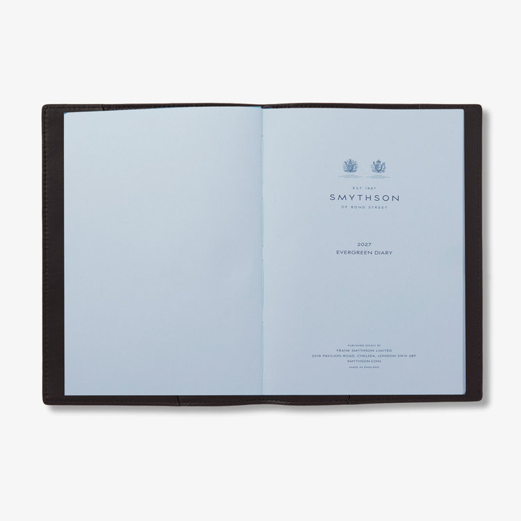 Smythson Evergreen Refillable Diary in Ludlow NAVY