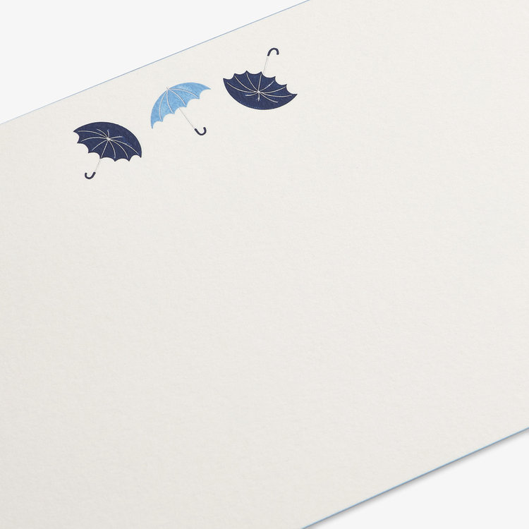 Smythson British Umbrellas 10 Card Set WHITE WOVE