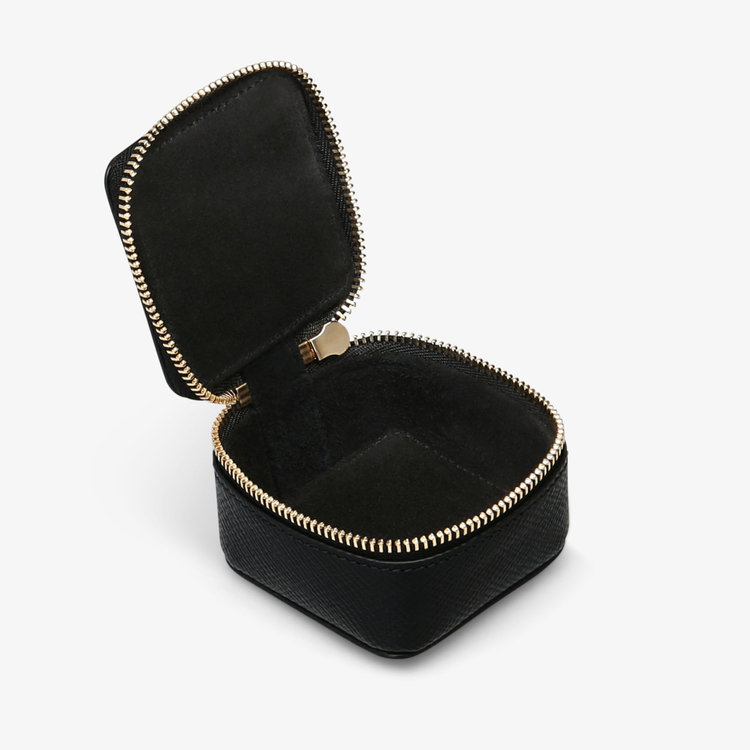 Smythson Panama Small Trinket Case BLACK