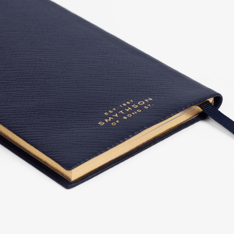 Smythson 【予約】2027 Memoranda Weekly Diary in Pastegrain NAVY
