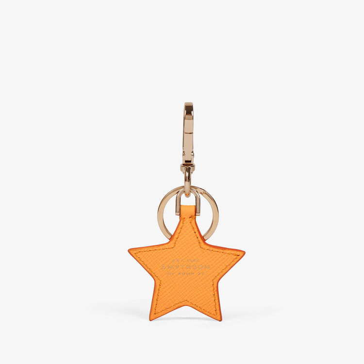 Smythson Panama Star Keyring LIGHT ORANGE