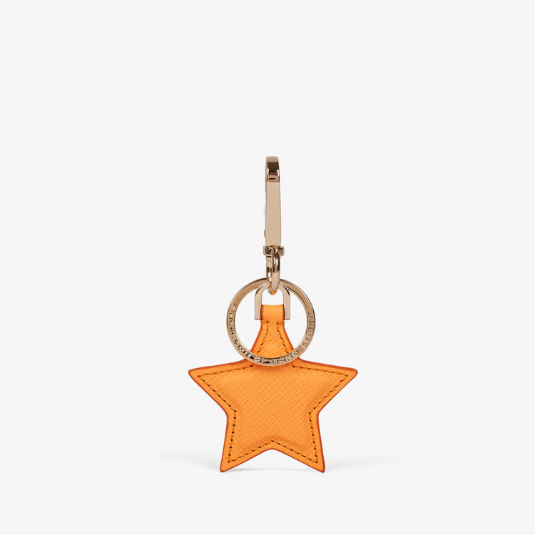 Smythson Panama Star Keyring LIGHT ORANGE