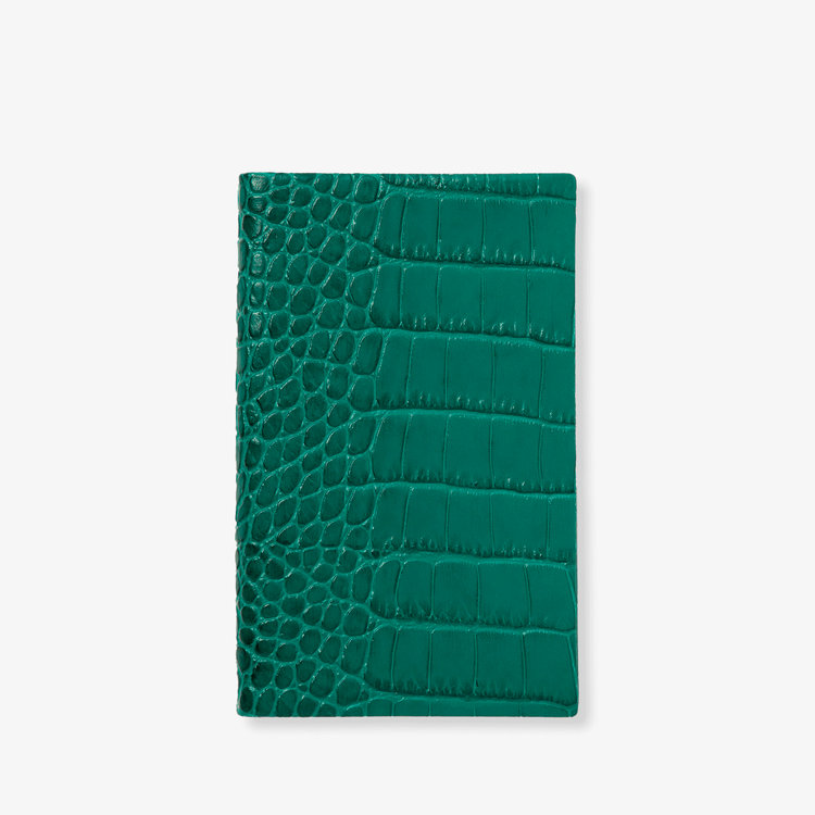 Smythson Mara Panama Notebook PETROL