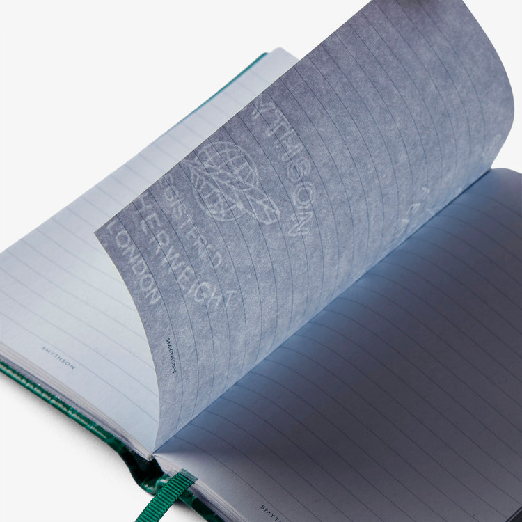 Smythson Mara Panama Notebook PETROL