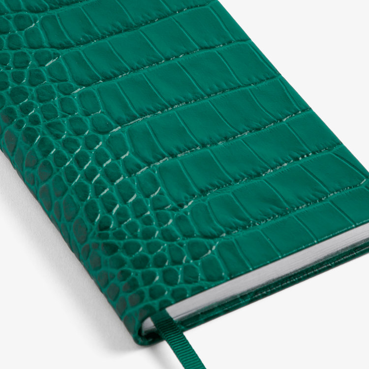Smythson Mara Panama Notebook PETROL