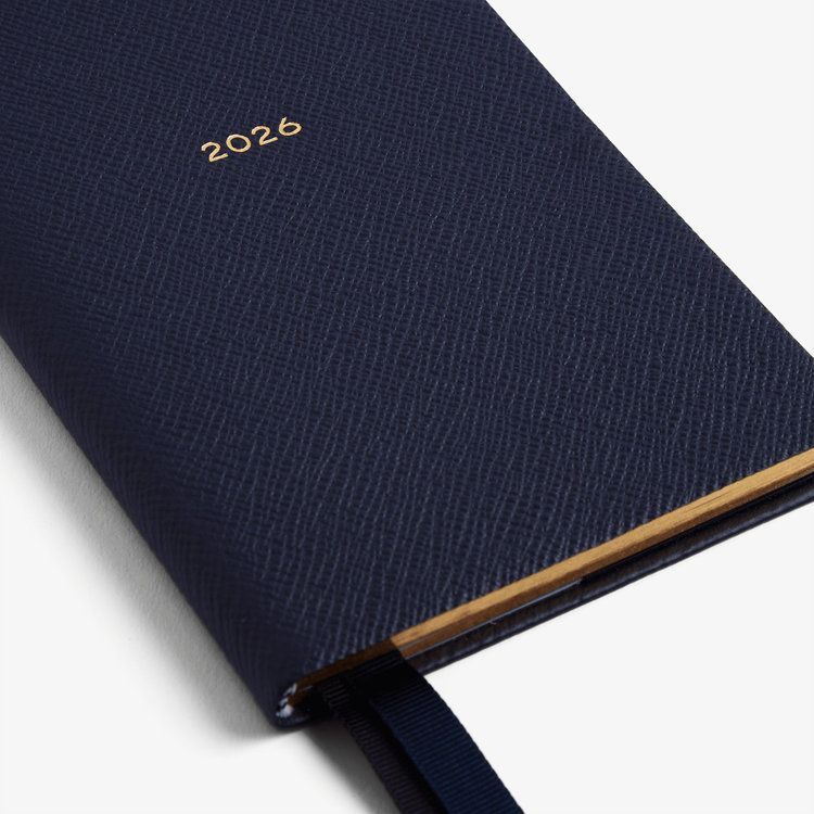 Smythson 【予約】2027 Chelsea Weekly Diary in Pastegrain NAVY