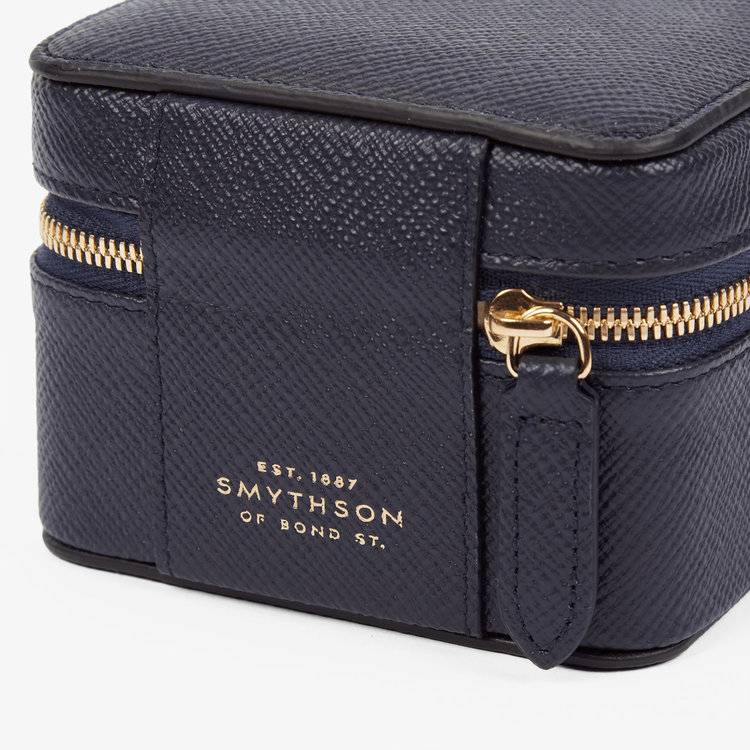 Smythson Small Watch Box in Panana NAVY