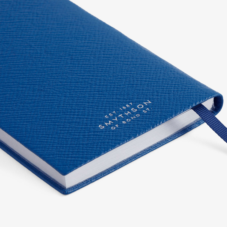 Smythson Pastegrain Panama Notebook Blank Canvas CERULEAN