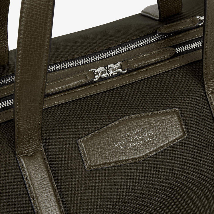 Smythson Small Travel Bag in Norton Canvas D MOSS