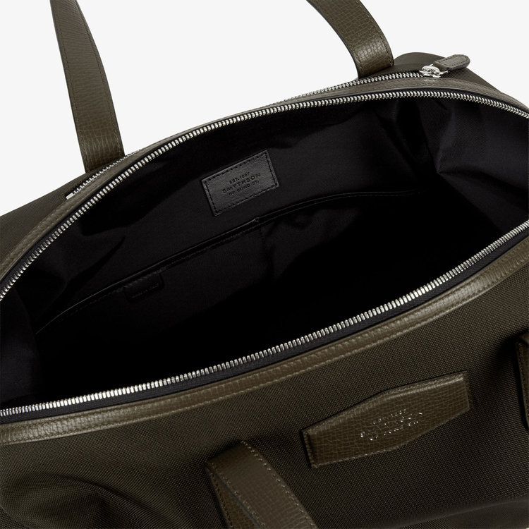 Smythson Small Travel Bag in Norton Canvas D MOSS