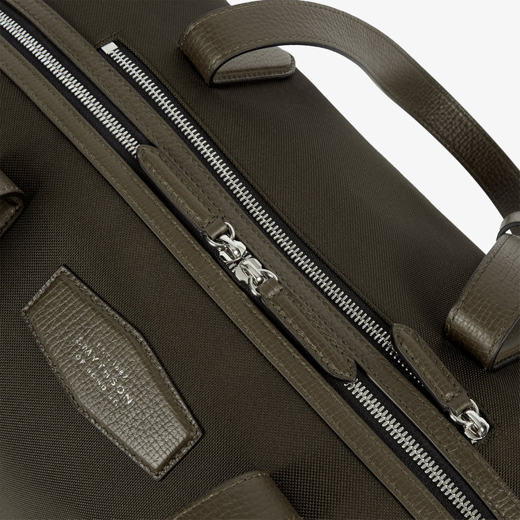 Smythson Small Travel Bag in Norton Canvas D MOSS
