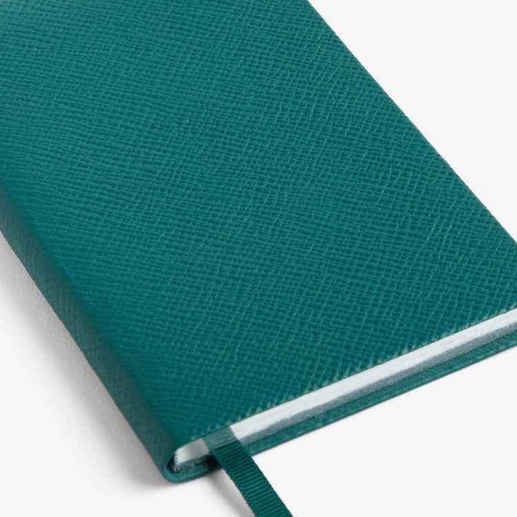 Smythson Pastegrain Panama Notebook PETROL