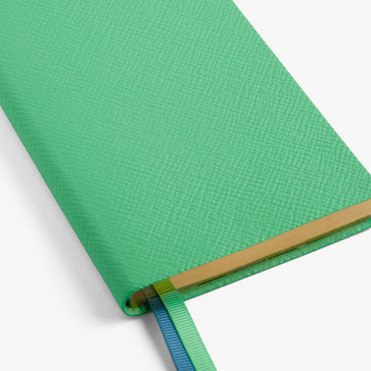 Smythson Pastegrain Panama Notebook SHAMROCK