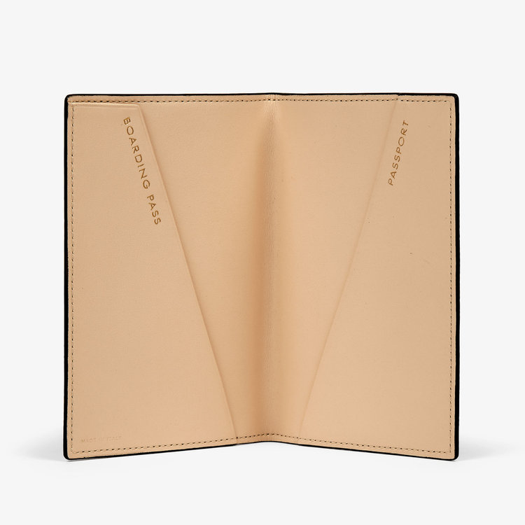 Smythson Passport Cover in Panama Leopard SAND