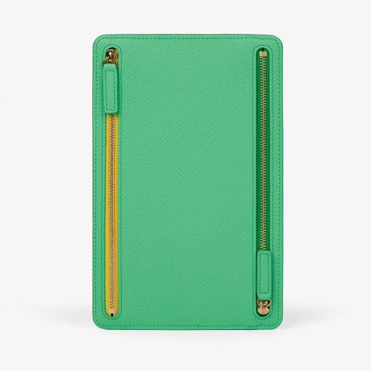 Smythson Panama Multi-Zip Case SHAMROCK