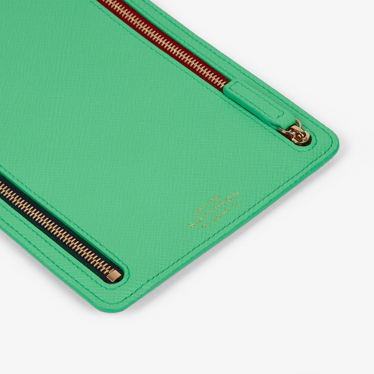 Smythson Panama Multi-Zip Case SHAMROCK
