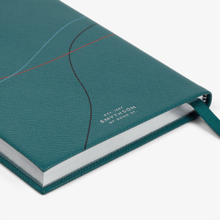 Smythson Dogs Soho Notebook in Panama PETROL