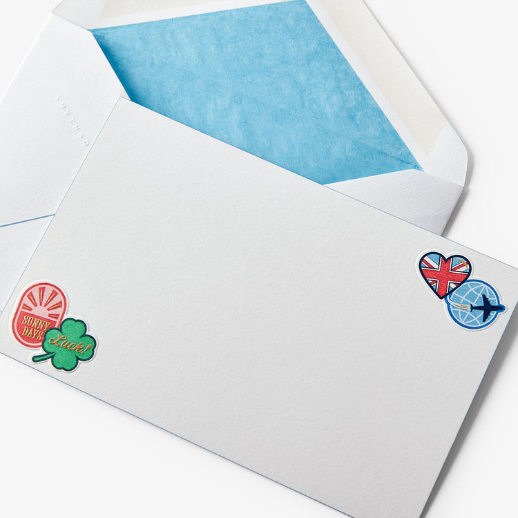 Smythson Stickers Motif Correspondence Cards WHITE WOVE