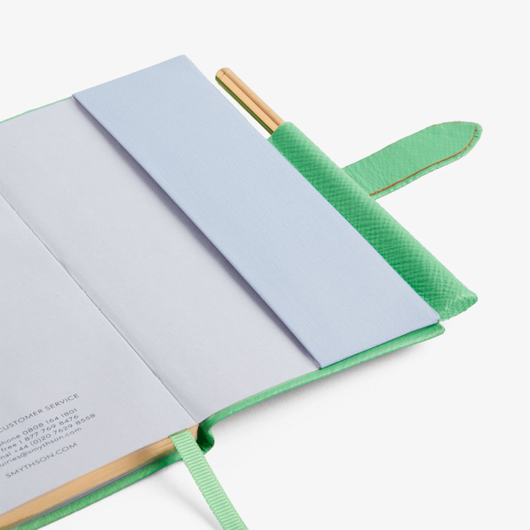 Smythson 2027 Panama Weekly Diary with Pencil in Pastegrain SHAMROCK