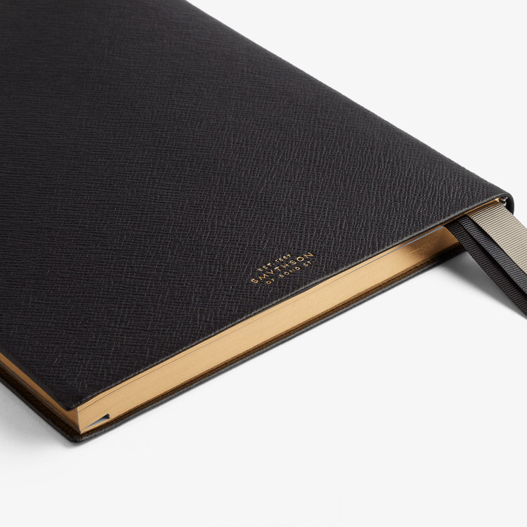 Smythson 2027 Portobello Vertical Weekly Diary in Pastegrain BLACK