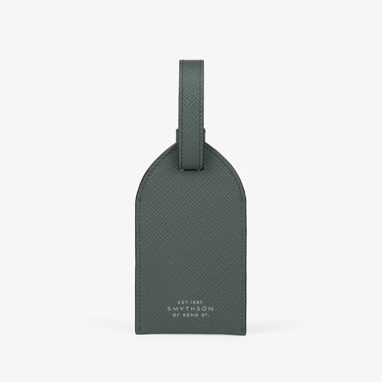 Smythson Panama Luggage Tag S GREEN