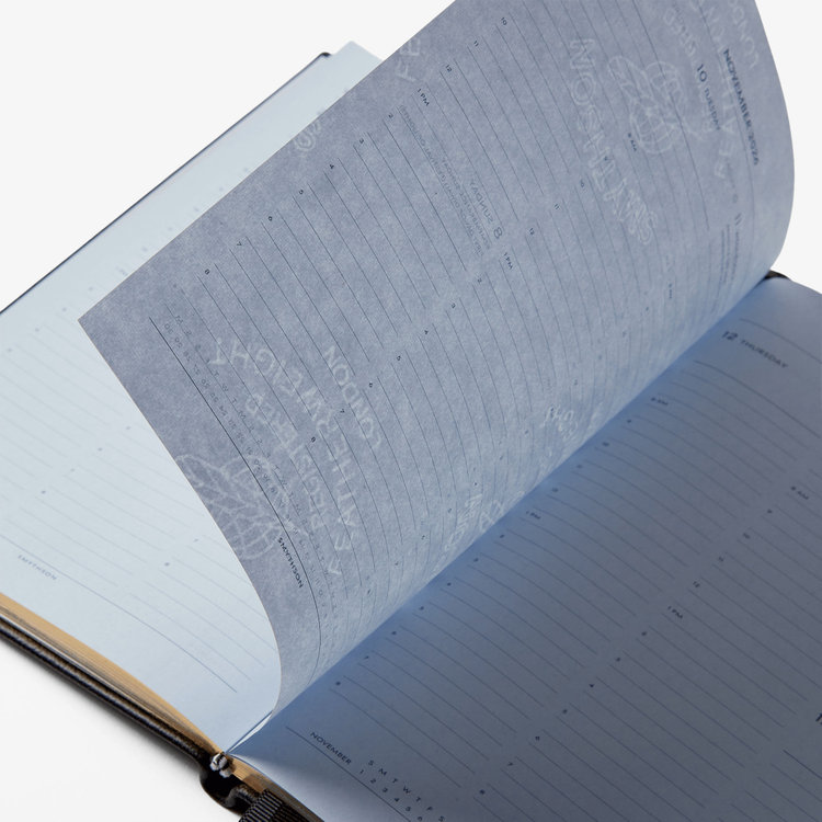 Smythson 【予約】2027 Soho Vertical Weekly Diary in Pastegrain BLACK
