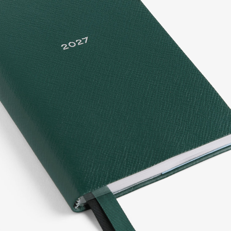 Smythson 2027 Chelsea Weekly Diary in Pastegrain FOREST GREEN