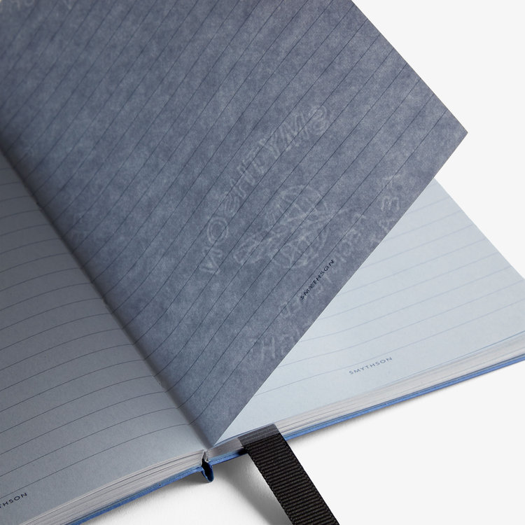 Smythson Small Evergreen Notebook Refill NILE BLUE