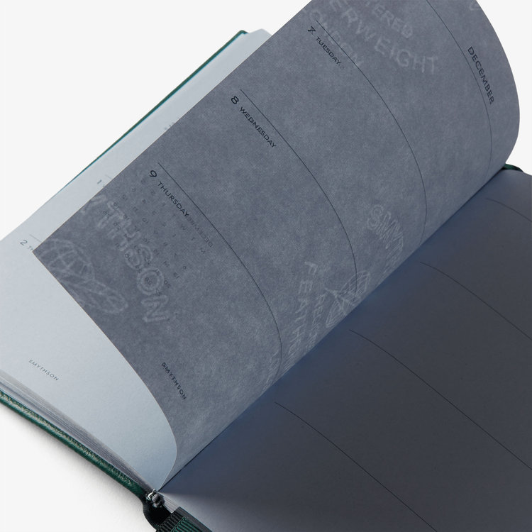 Smythson 2027 Chelsea Weekly Diary in Pastegrain FOREST GREEN