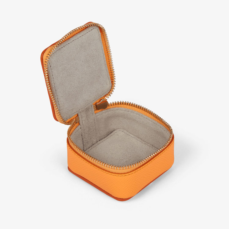Smythson Panama Small Trinket Case LIGHT ORANGE