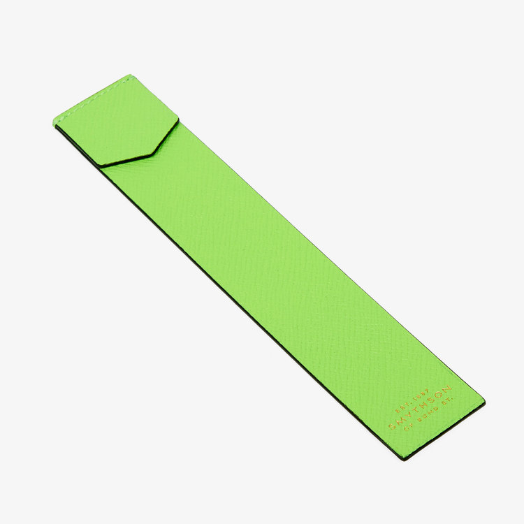 Smythson Panama Bookmark APPLE GREEN