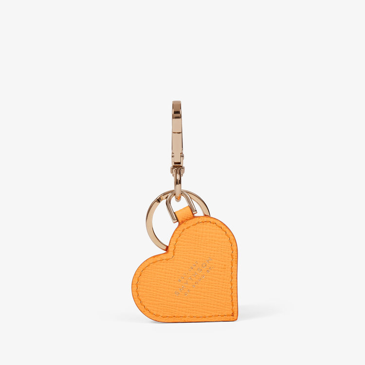 Smythson Panama Heart Keyring LIGHT ORANGE