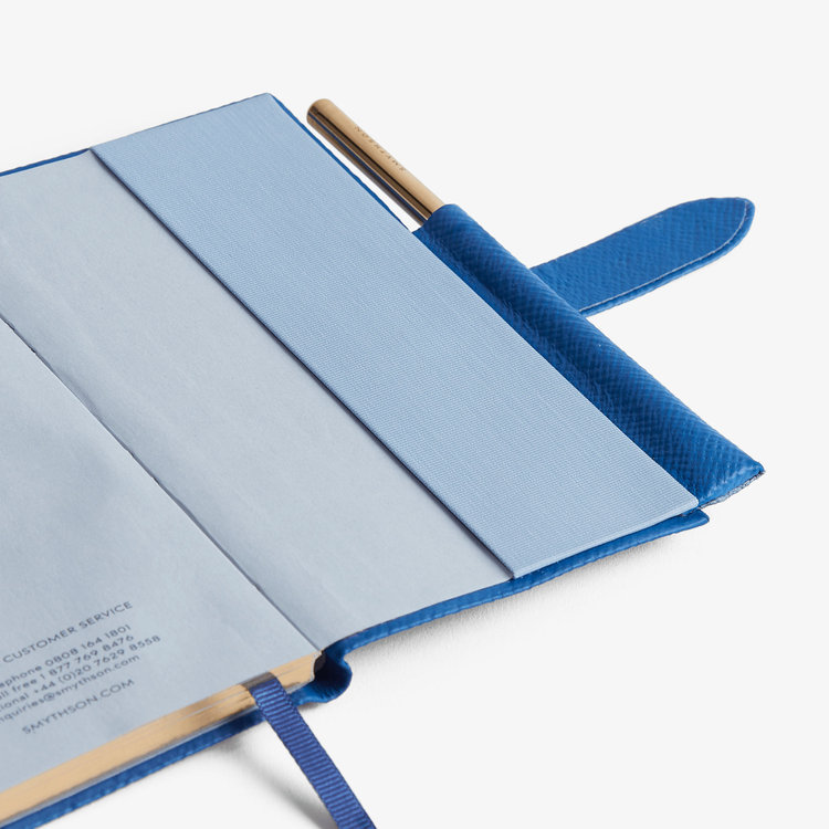Smythson 【予約】2027 Panama Weekly Diary with Pencil in Pastegrain CERULEAN