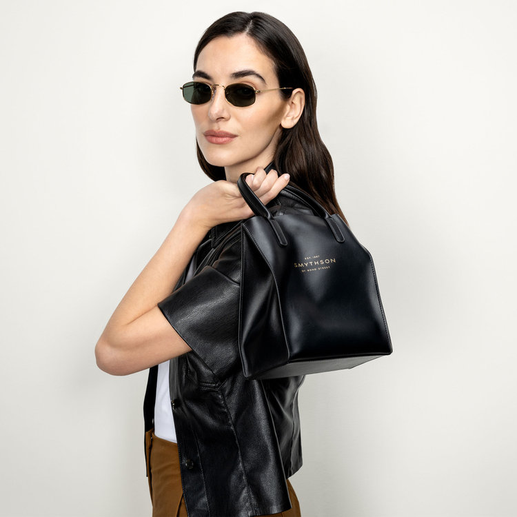 Smythson Mini Pavilion Kingly Tote Bag BLACK