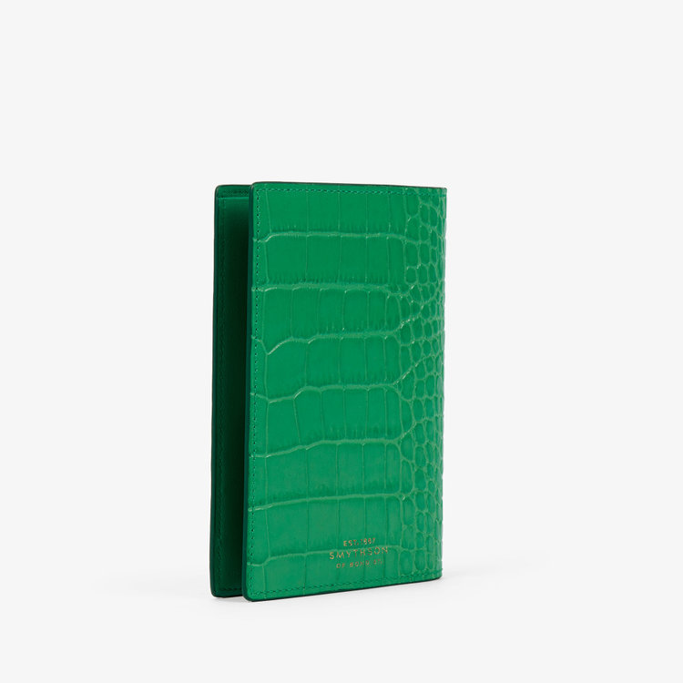 Smythson Passport Cover in Mara JADE