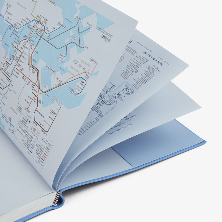 Smythson 【予約】2027 Portobello Vertical Weekly Diary in Pastegrain NILE BLUE