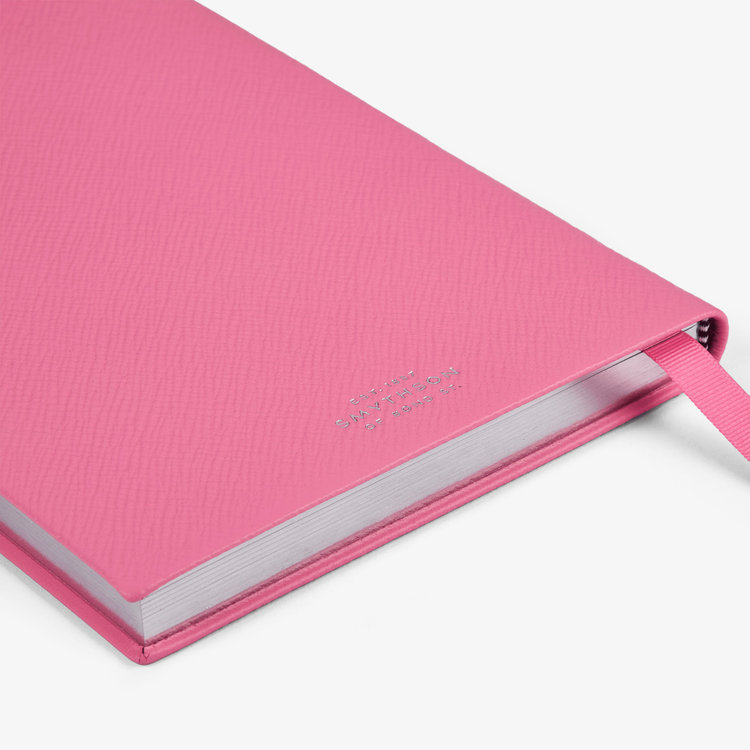 Smythson Pastegrain Soho Notebook FLAMINGO