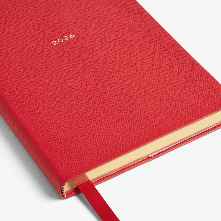 Smythson 【予約】2027 Soho Daily Diary in Pastegrain SCARLET RED