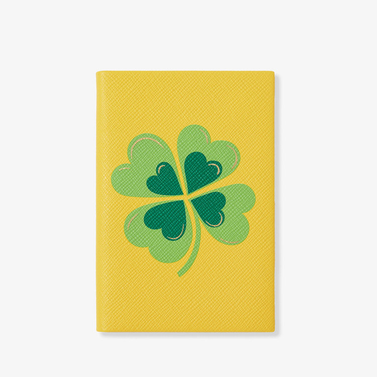 Smythson Panama Chelsea Smythson Charm Clover LEMON