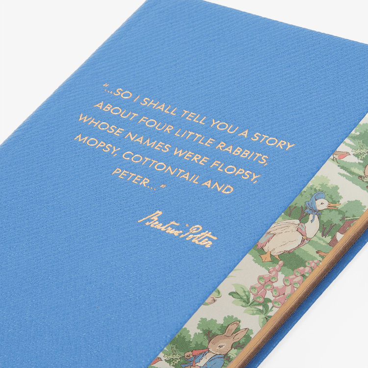 Smythson Smythson x Peter Rabbit and Friends Chelsea Notebook in Panama NILE BLUE