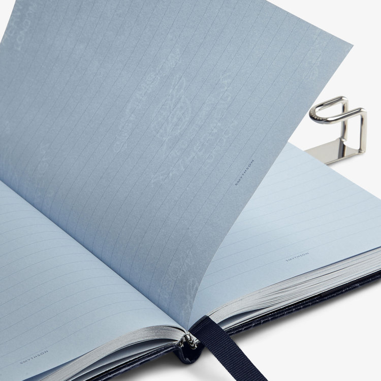 Smythson Mara Soho Notebook With Slide NAVY