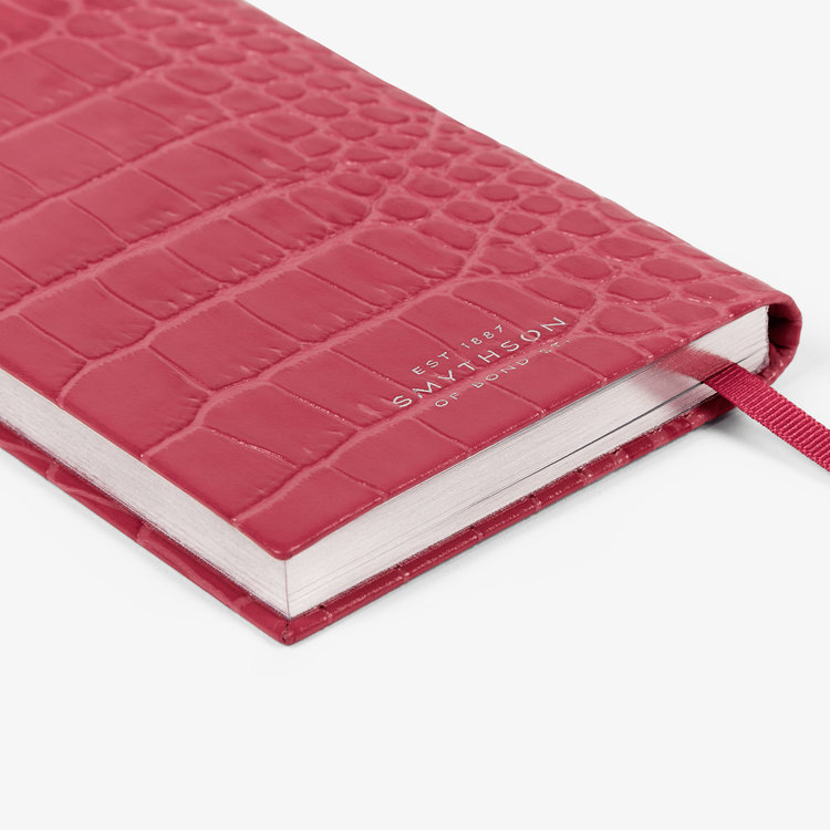 Smythson Mara Panama Notebook RASPBERRY