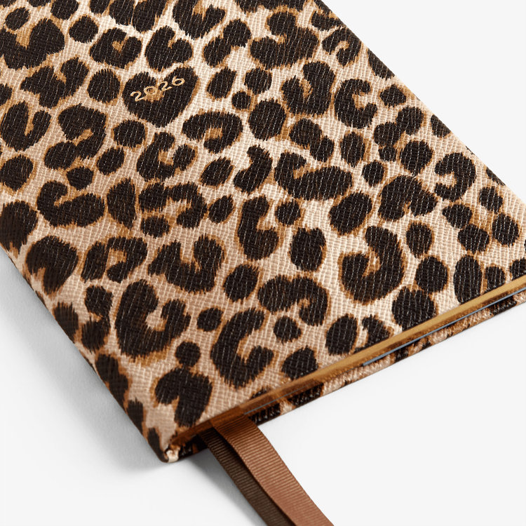 Smythson 【予約】2027 Soho Weekly Diary in Panama Leopard SAND
