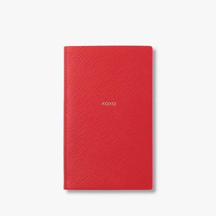 Smythson Pastegrain Panama XOXO SCARLET RED