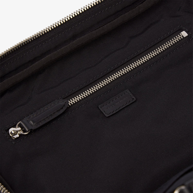 Smythson Organiser Travel Pouch in Norton Canvas BLACK