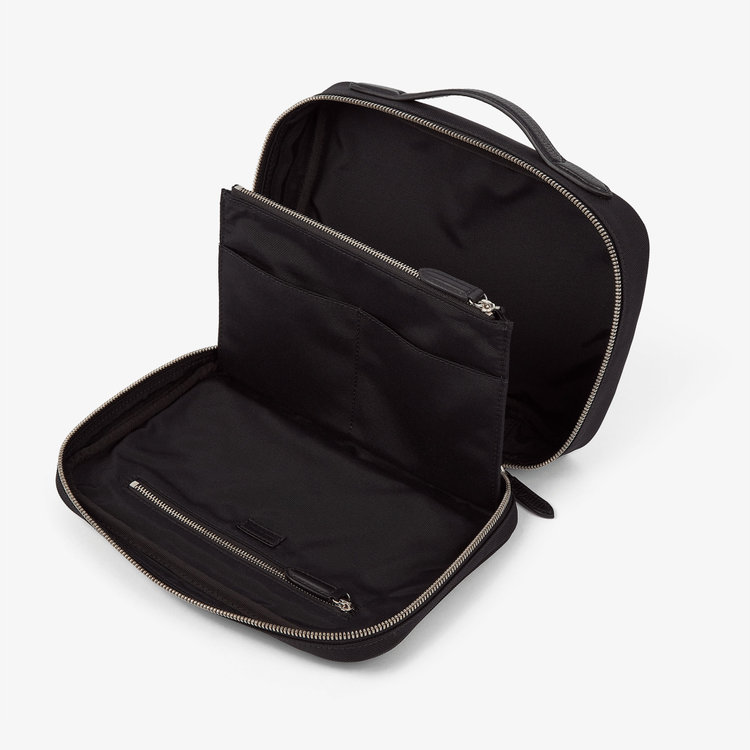 Smythson Organiser Travel Pouch in Norton Canvas BLACK