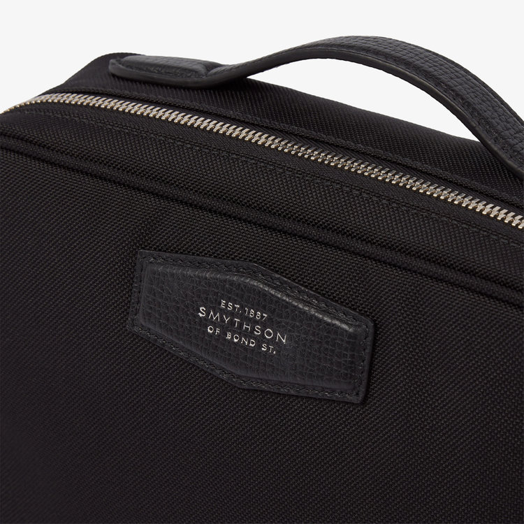 Smythson Organiser Travel Pouch in Norton Canvas BLACK